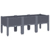 Vidaxl plantenbak met poten 120x40x42 cm polypropeen blauwgrijs