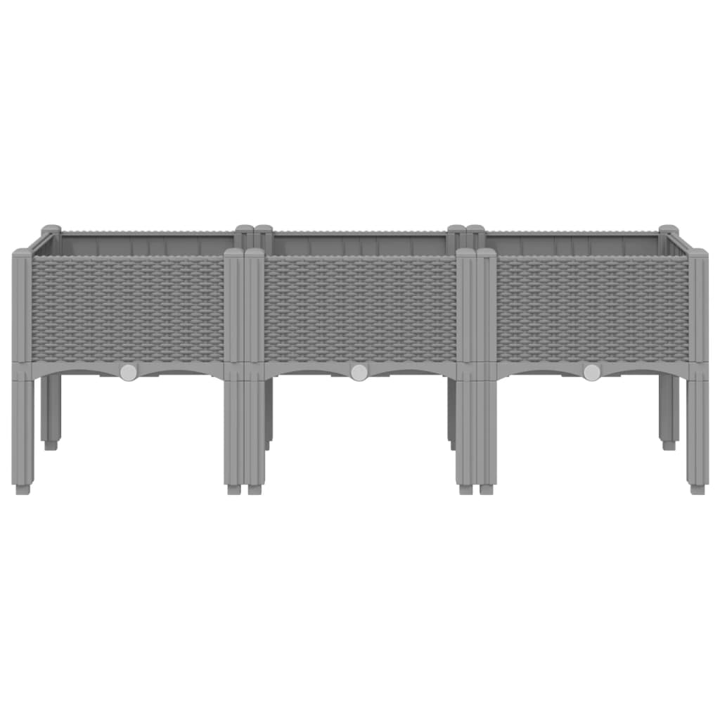 Vidaxl plantenbak met poten 120x40x42 cm polypropeen lichtgrijs