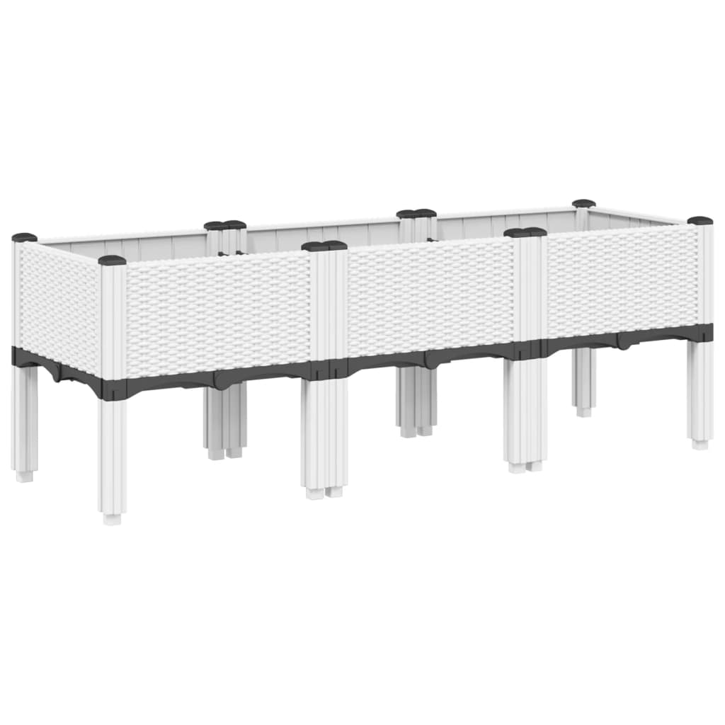 Macetas Vidaxl con piernas 120x40x42 cm Polypropene White