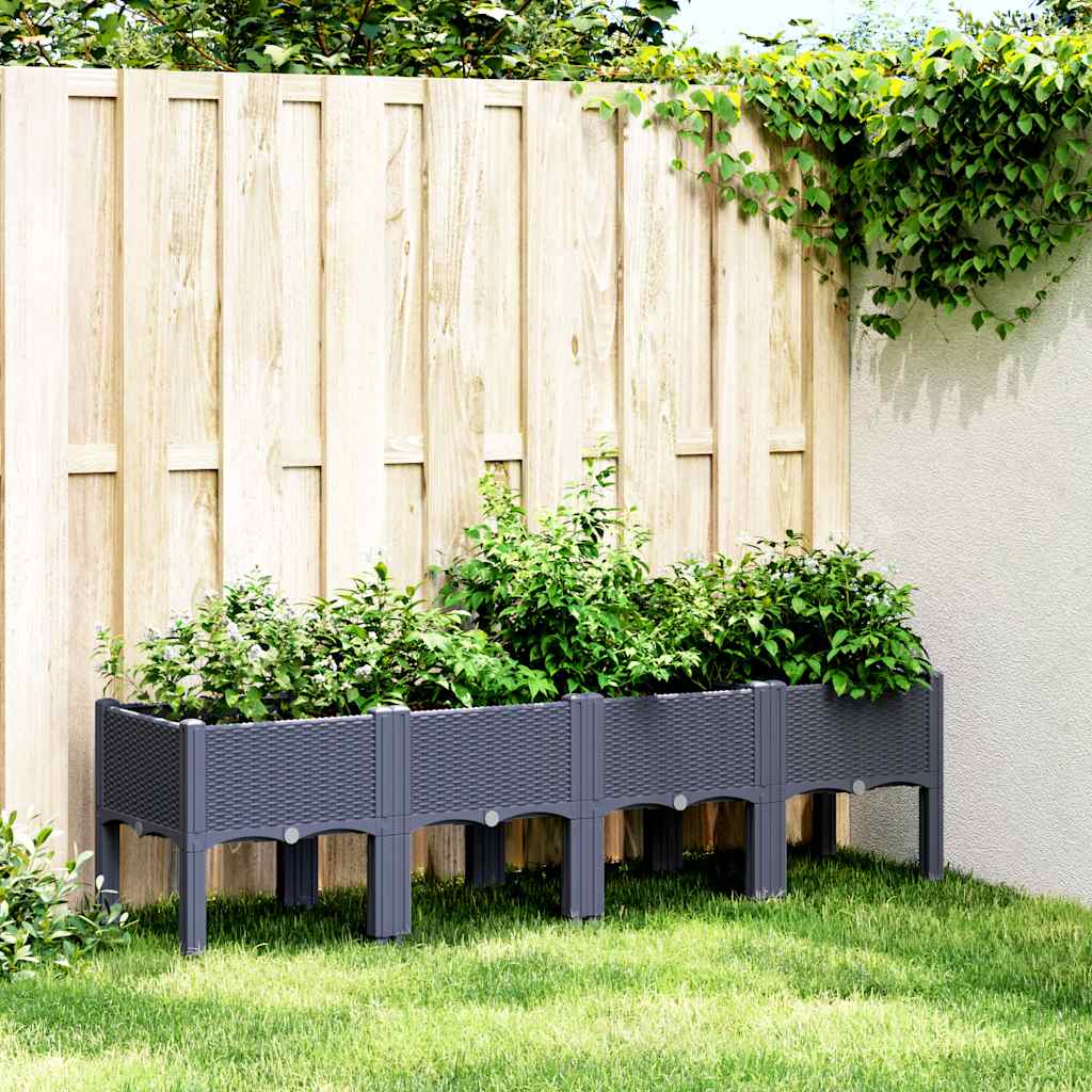 Plantilla Vidaxl con piernas 160x40x42 cm Polypropene Gray