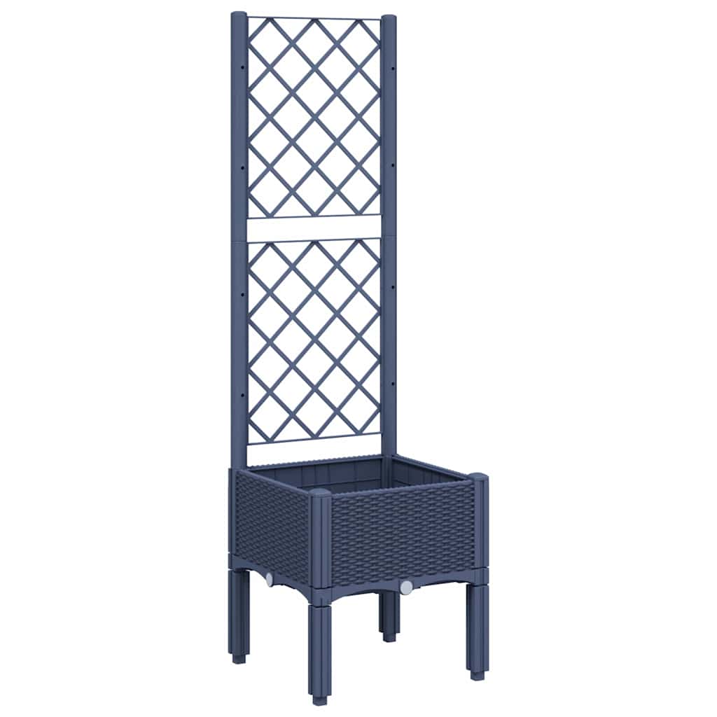 Scatola di pianificazione Vidaxl con slat lavoro 40x40x142 cm grigio polipropene