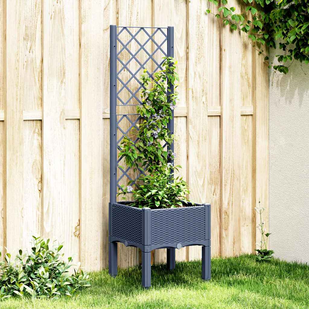 Scatola di pianificazione Vidaxl con slat lavoro 40x40x142 cm grigio polipropene