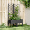 Vidaxl plantenbak met latwerk 80x40x142 cm polypropeen zwart