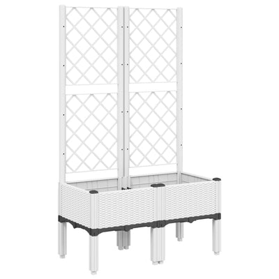 Vidaxl Plannet con latwerk 80x40x142 cm polipropene bianco
