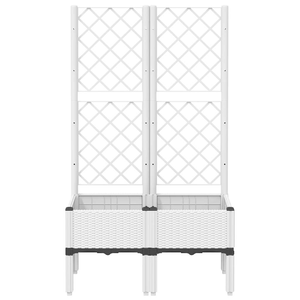 Vidaxl plantenbak met latwerk 80x40x142 cm polypropeen wit