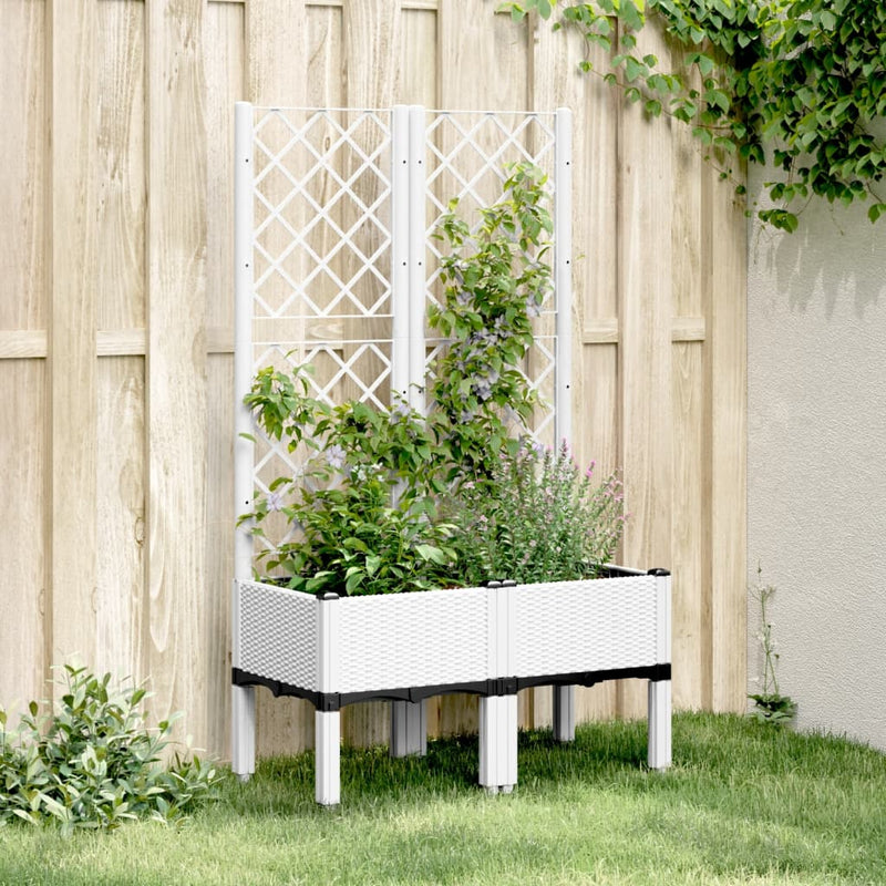 Caja de planificación Vidaxl con slat 80x40x142 cm Polypropene White