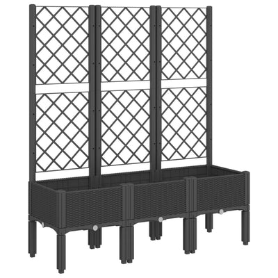 Vidaxl Plannet con slat work 120x40x142 cm polipropene nero