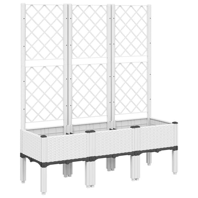 Vidaxl Plannet con latwerk 120x40x142 cm polipropene bianco