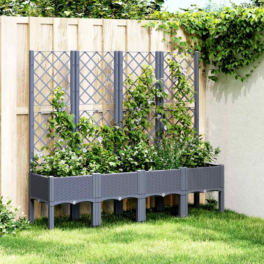 Plannet Vidaxl con listones 160x40x142 cm Polypropene Gray