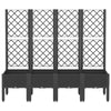Plannet Vidaxl con Latwerk 160x40x142 CM Polypropene Black