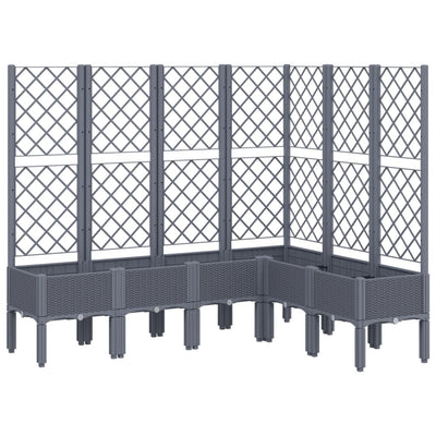 Vidaxl fioriera con slat lavoro 160x120x142 cm grigio polipropene
