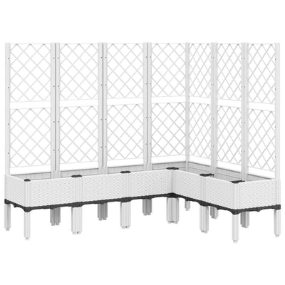 Vidaxl fioriera con latwerk 160x120x142 cm polipropene bianco
