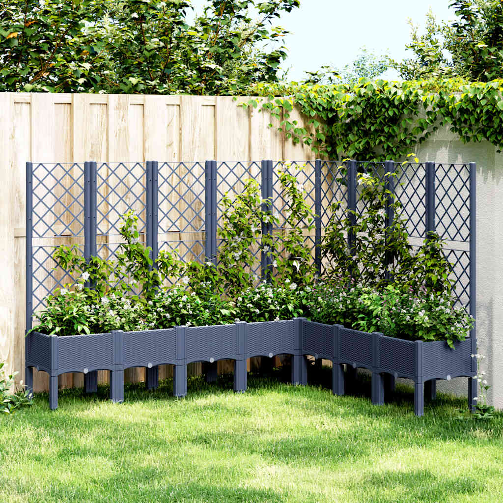 Plantador Vidaxl con Slat Work 200x160x142 cm Polypropene Gray