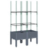 Vidaxl Plannet con slat 80x40x142.5 cm grigio polipropene