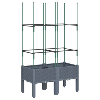 Vidaxl Plannet con slat 80x40x142.5 cm grigio polipropene