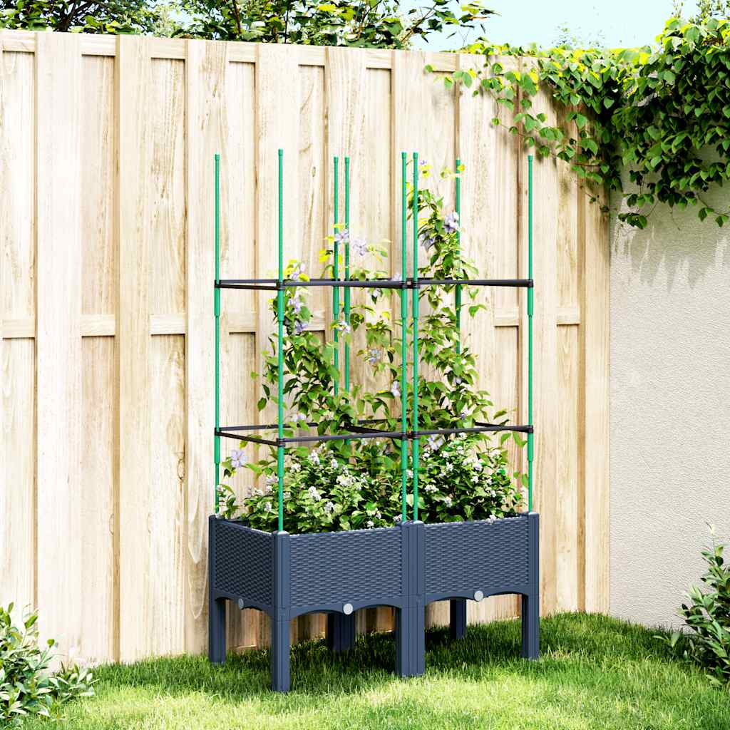 Plannet Vidaxl con SLAT 80x40x142.5 cm Polypropene Gray
