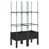 Vidaxl plantenbak met latwerk 80x40x142,5 cm polypropeen zwart