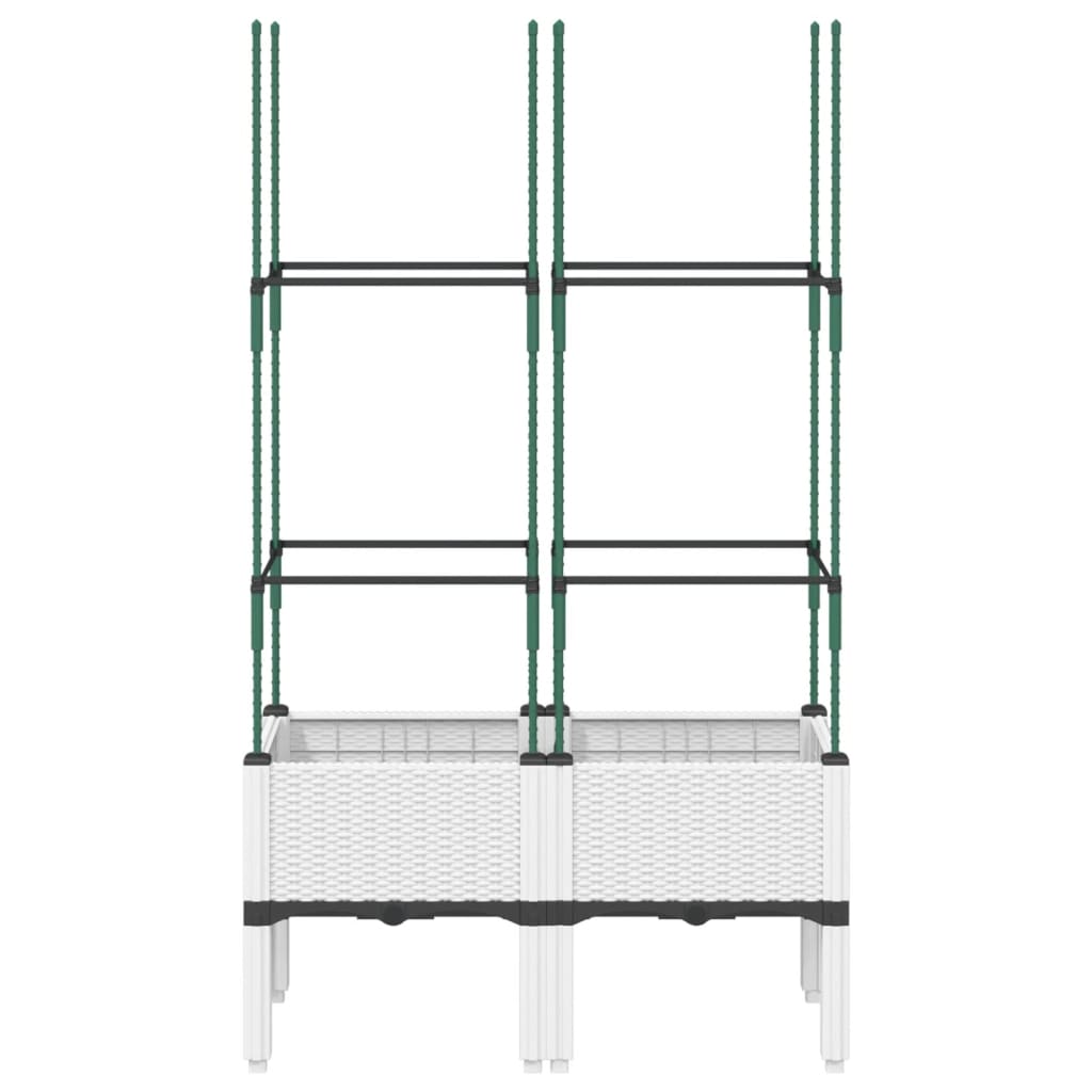 Vidaxl plantenbak met latwerk 80x40x142,5 cm polypropeen wit