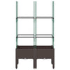 Vidaxl plantenbak met latwerk 80x40x142,5 cm polypropeen bruin