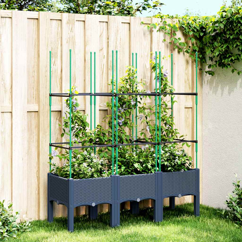 Plannet Vidaxl con Slat Work 120x40x142.5 cm Polypropene Gray