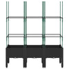 Vidaxl plantenbak met latwerk 120x40x142,5 cm polypropeen zwart