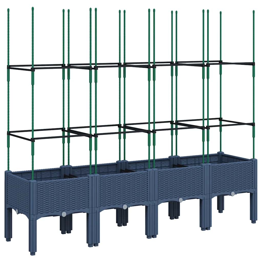 Plantera Vidaxl con Latwerk 160x40x142.5 cm Polypropene Gray