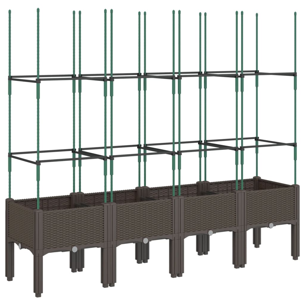 Vidaxl Planning Box con SLAT 160x40x142.5 cm de polipropeno marrón