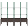 Vidaxl plantenbak met latwerk 160x40x142,5 cm polypropeen bruin