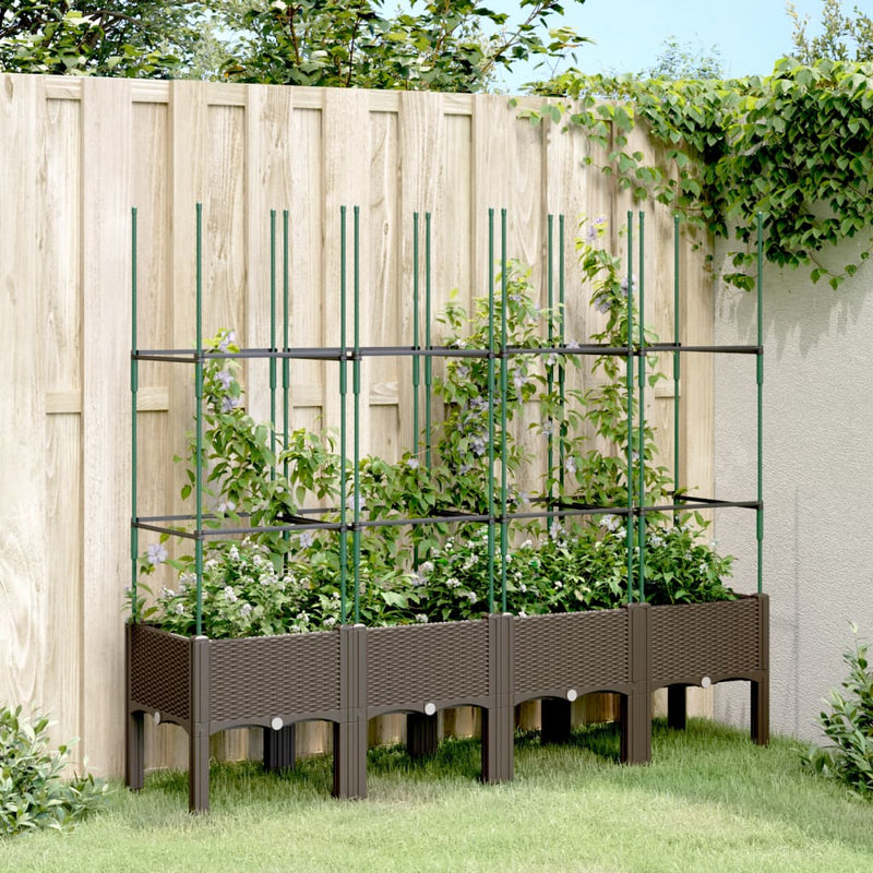 Vidaxl Planning Box con SLAT 160x40x142.5 cm de polipropeno marrón