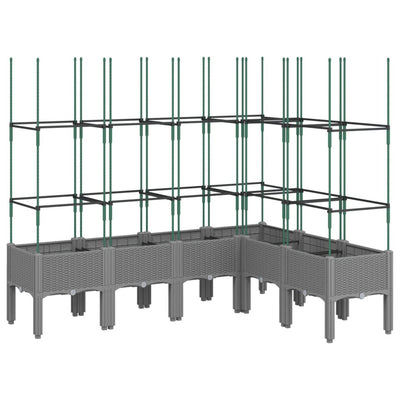 Vidaxl fioriera con slat lavoro 160x120x142,5 cm in polipropene grigio chiaro