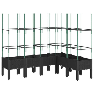 Vidaxl fioriera con latwerk 160x120x142.5 cm in polipropene nero