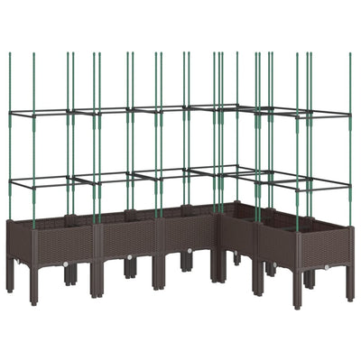 Vidaxl fioriera con slat lavoro 160x120x142,5 cm in polipropene marrone
