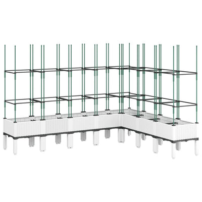 Vidaxl fioriera con latwerk 200x160x142.5 cm Polypropene White