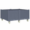 Vidaxl fioriera con ruote 100x80x54 cm grigio polipropene