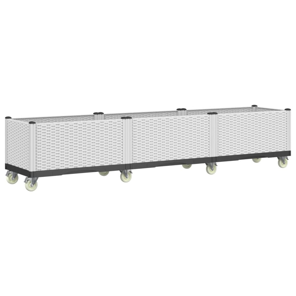 Vidaxl fioriera con ruote 240x50x54 cm Polypropene White