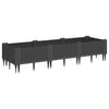 Vidaxl Planning Box con pines 125x40x28.5 cm Polypropene Negro