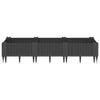 Vidaxl Planning Box con pines 125x40x28.5 cm Polypropene Negro
