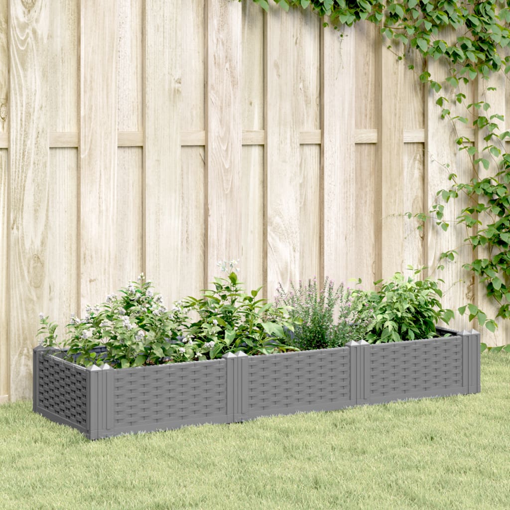 Plantilla Vidaxl con pines 125x40x28.5 cm Polipropeno gris claro
