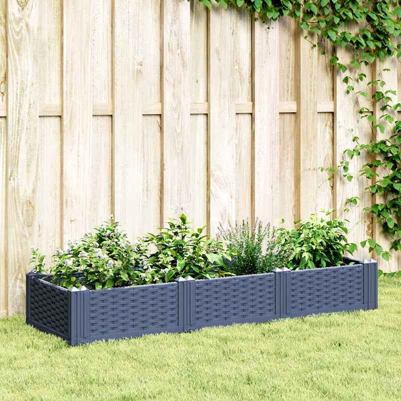Plantilla Vidaxl con pines 125x40x28.5 cm Polypropene Gray