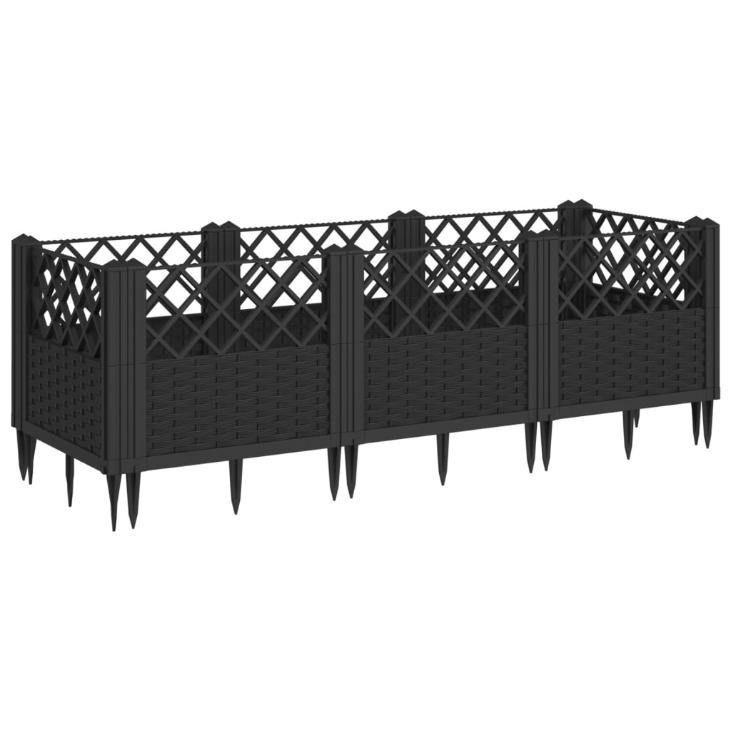 Vidaxl Planning Box con pines 123.5x43.5x43.5 cm Polipropeno negro