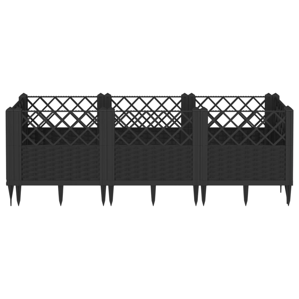 Vidaxl Planning Box con pines 123.5x43.5x43.5 cm Polipropeno negro