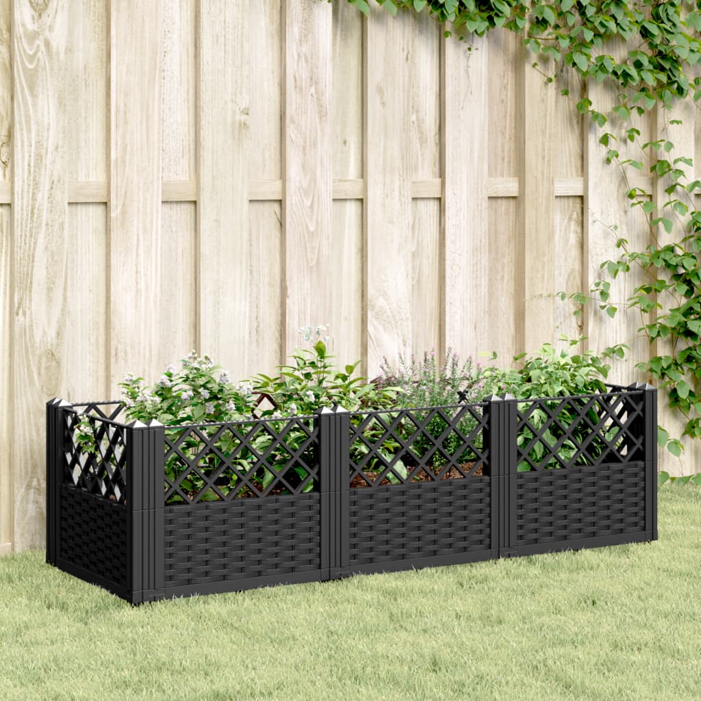 Vidaxl Planning Box con pines 123.5x43.5x43.5 cm Polipropeno negro