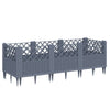 Vidaxl fioriera con pins 123.5x43.5x43.5 cm grigio polipropene