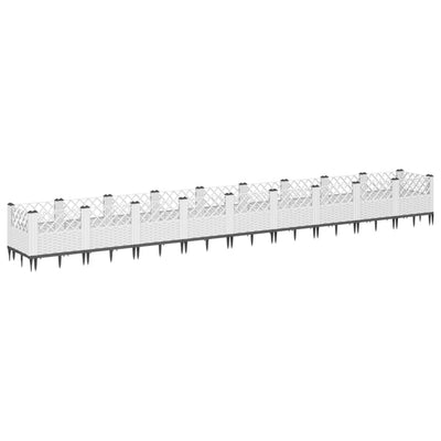 Casella di pianificazione Vidaxl con pin 363.5x43.5x43.5 cm Polypropene White