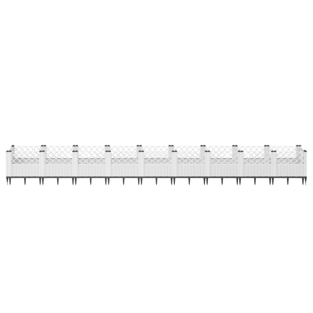 Vidaxl plantenbak met pinnen 363,5x43,5x43,5 cm polypropeen wit