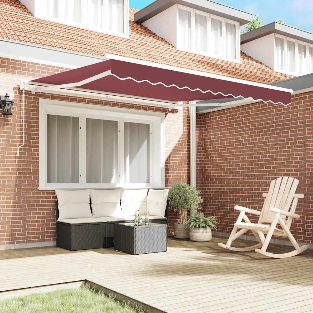 Toldo vidaxx extensible automáticamente 300x250 cm rojo burdeos