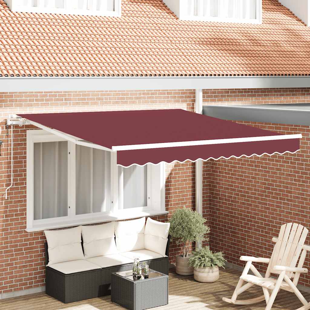 Toldo vidaxx extensible automáticamente 300x250 cm rojo burdeos