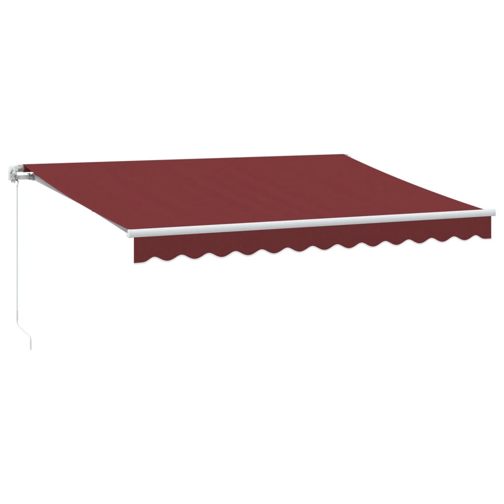 Toldo vidaxx extensible manualmente con LED 350x250 cm rojo burdeos
