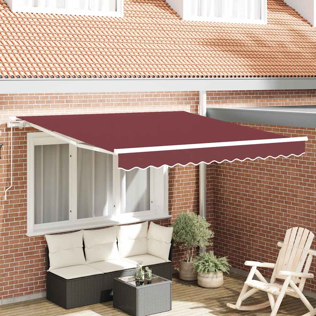 Toldo vidaxx extensible manualmente 300x250 cm rojo burdeos