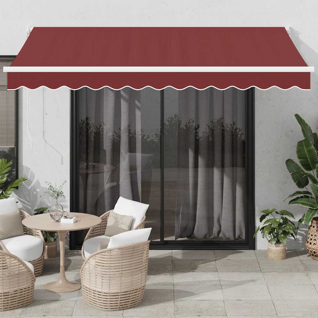 Tenda Vidaxx estensibile automaticamente 350x250 cm rosso bordeaux
